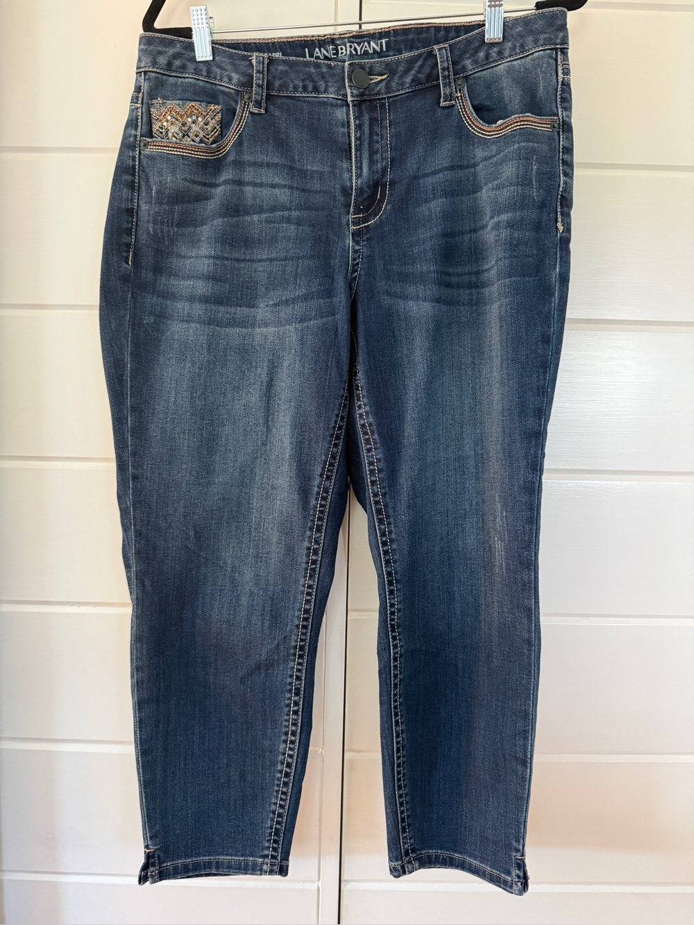 Lane Bryant Women's Dark Blue Stretch Capri Jeans